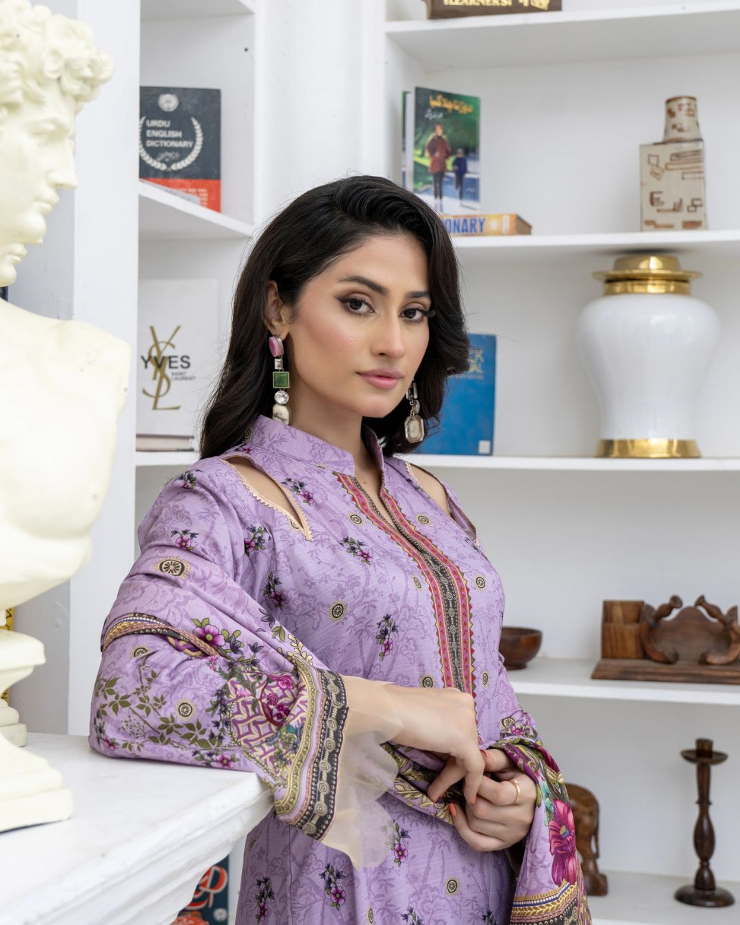 3 Piece - Marooj Unstitched Light Purple BanaDora Linen Suit