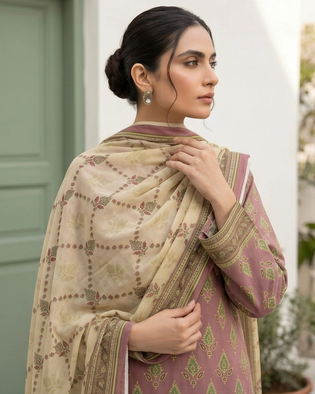 3 Pieces - Sohni Dharti Unstitched Peach Colour Premium Print Lawn Suit