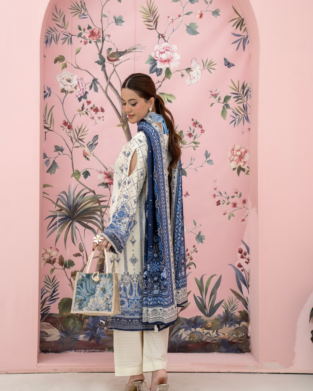 3 Pieces - Marooj Unstitched Off White BanaDora Linen Suit