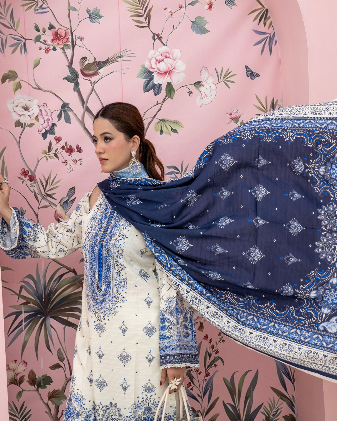 3 Pieces - Marooj Unstitched Off White BanaDora Linen Suit