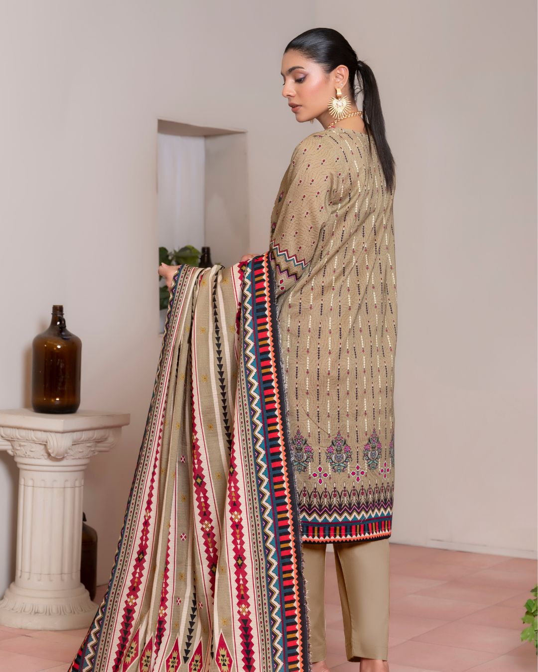 3 Piece - Junoon Unstitched Pace Ladies Banadora Print Lawn Suit