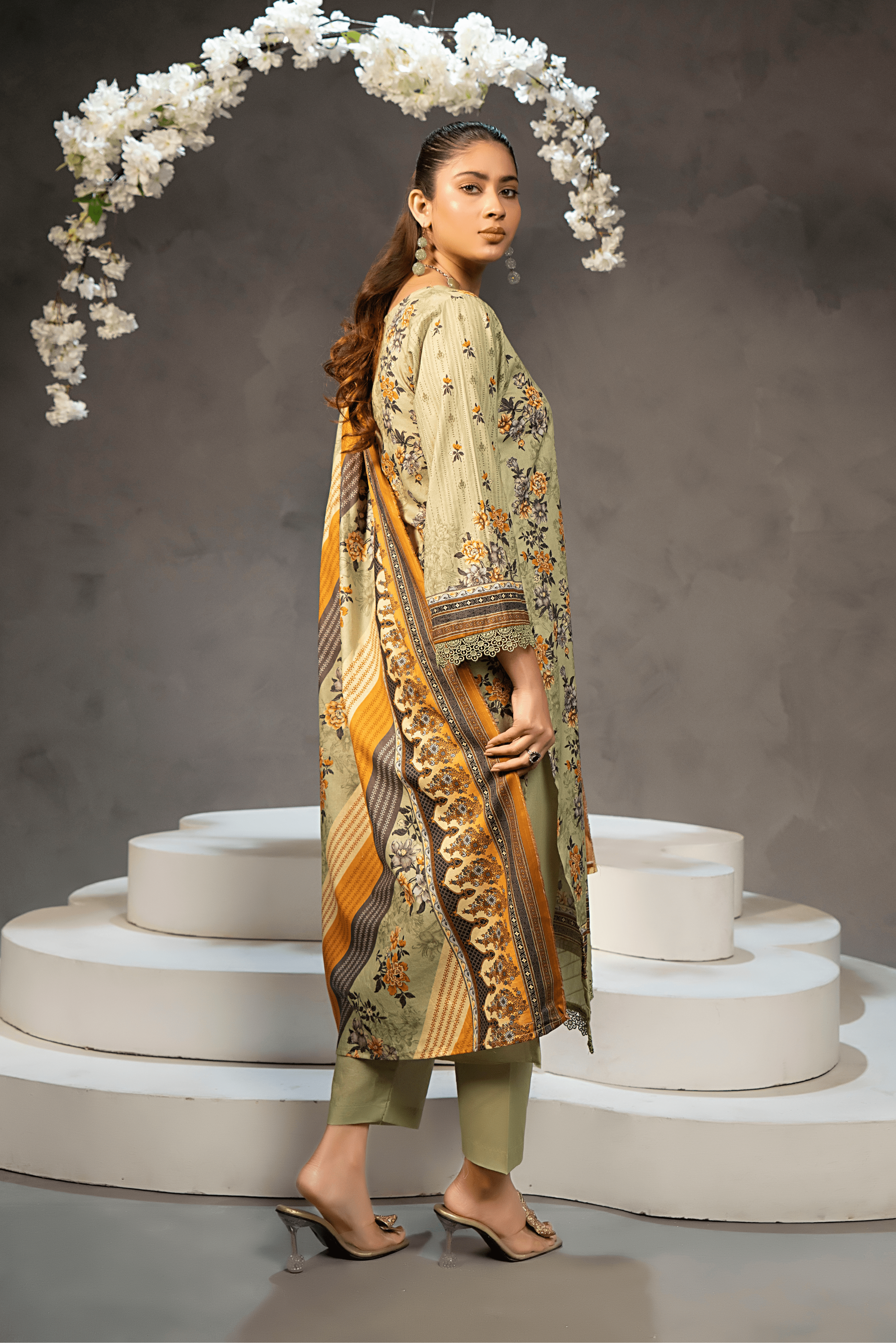 3 Piece - Mahi Unstitched Skin Ladies Transliminor Magic Print Lawn Suit