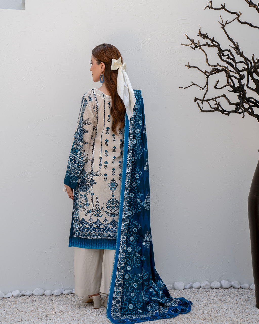 3 Pieces - Marooj Unstitched Off White BanaDora Linen Suit