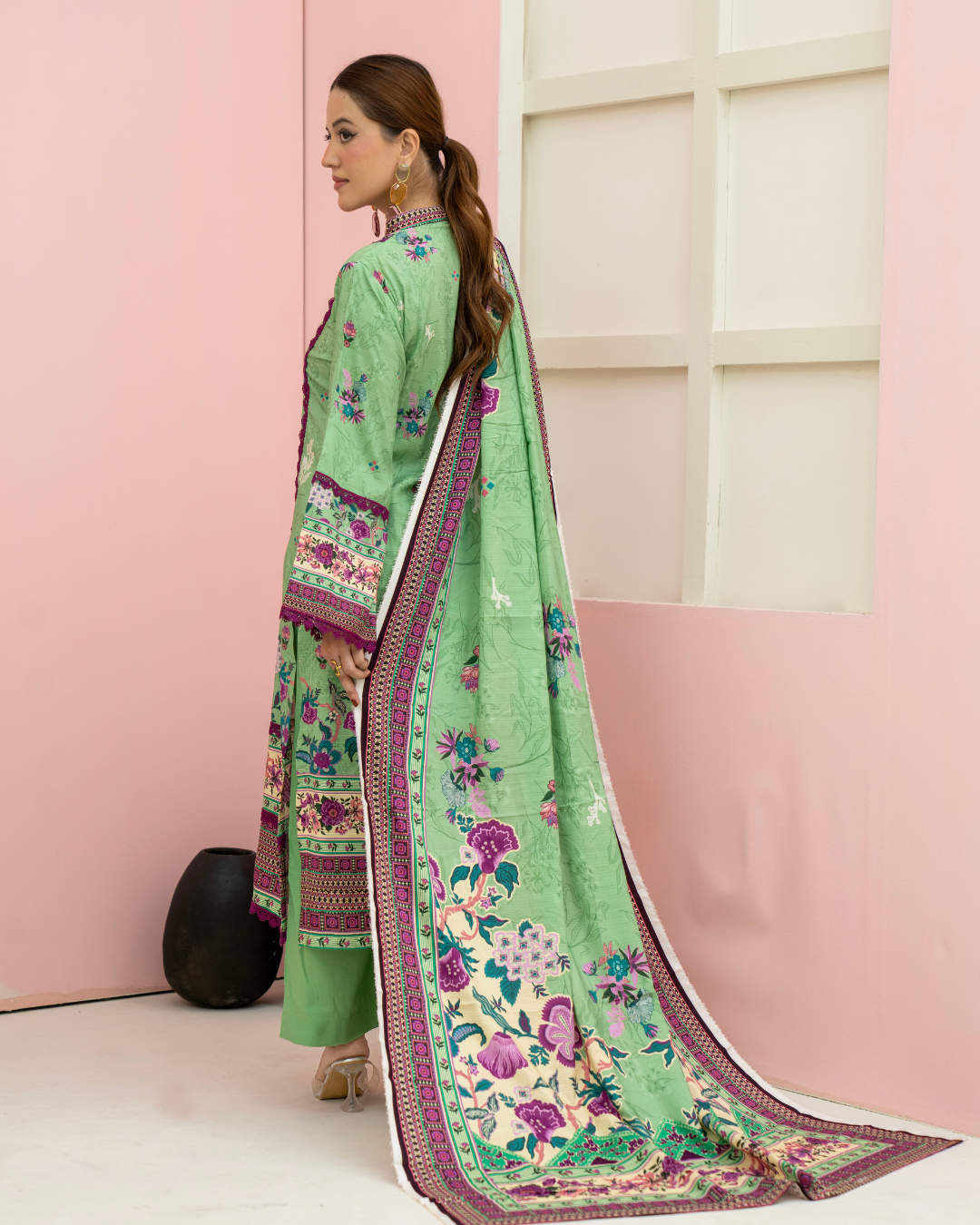 3 Pieces - Marooj Unstitched Light Green BanaDora Linen Suit