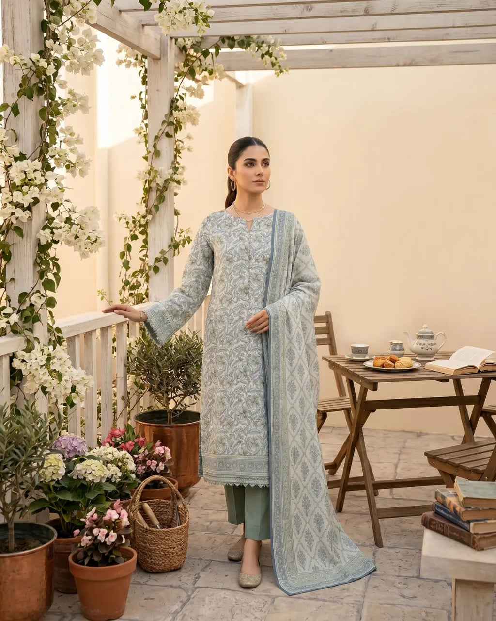 3 Pieces - Sohni Dharti Unstitched Skin Print Lawn Suit