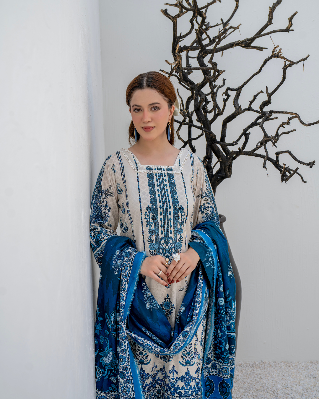 3 Pieces - Marooj Unstitched Off White BanaDora Linen Suit