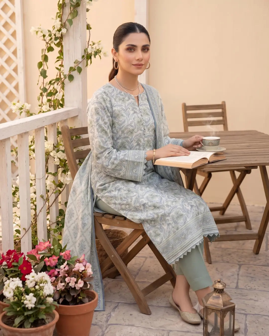 3 Pieces - Sohni Dharti Unstitched Skin Print Lawn Suit