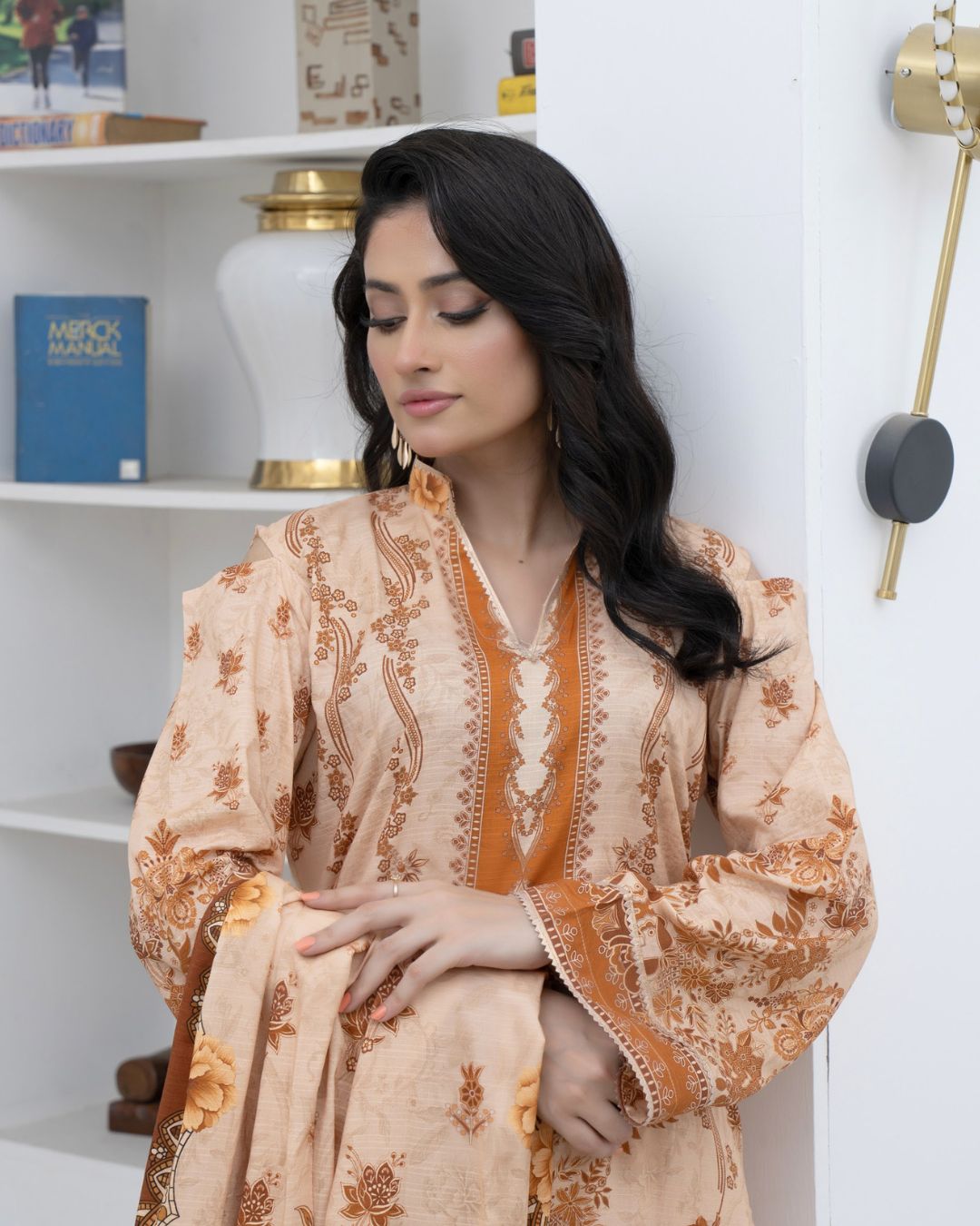 3 Piece - Marooj Unstitched Skin BanaDora Linen Suit