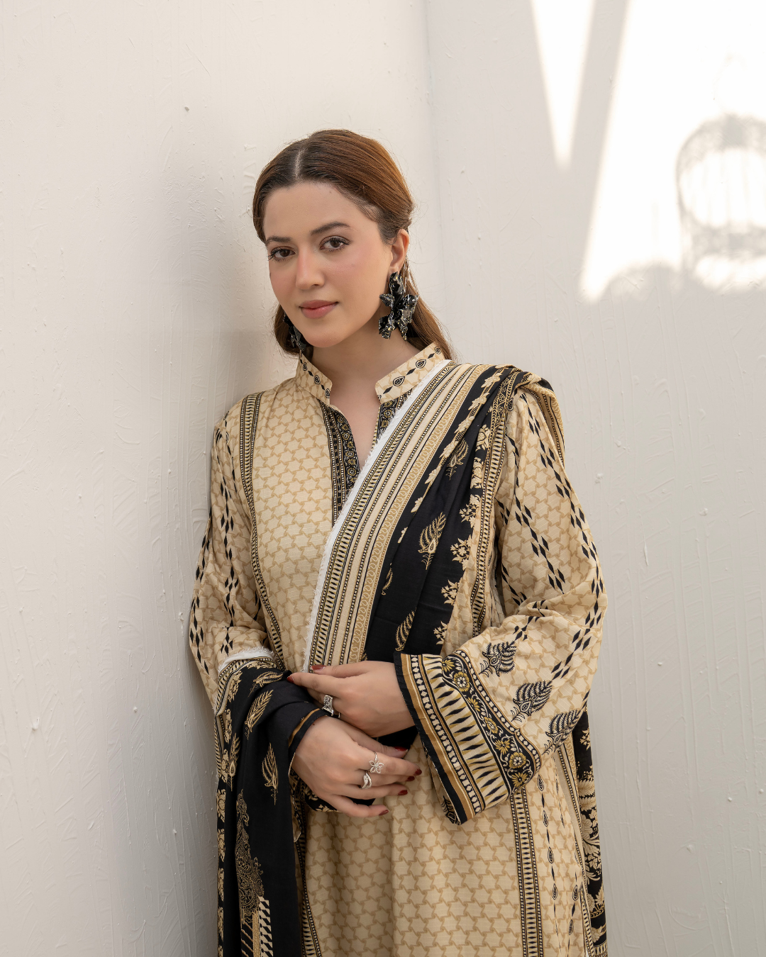 3 Pieces - Marooj Unstitched Cream BanaDora Linen Suit