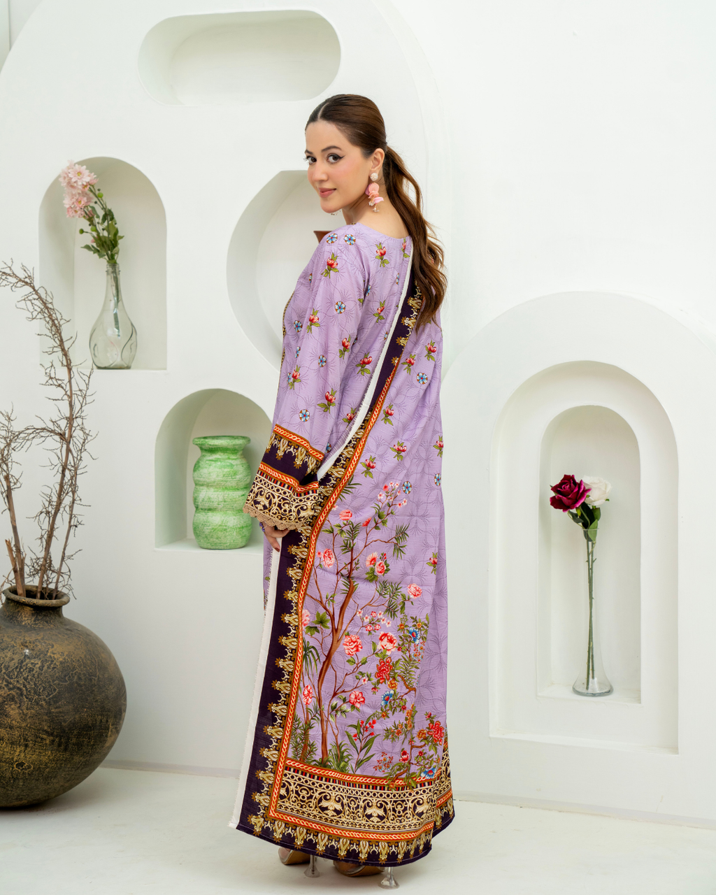 3 Pieces - Marooj Unstitched Light Purple BanaDora Linen Suit