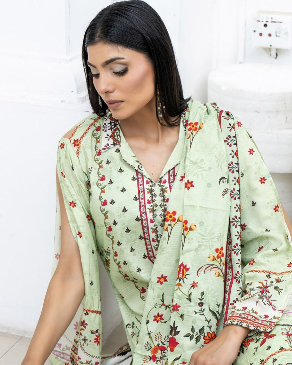 3 Piece - Marooj Unstitched Pista BanaDora Linen Suit