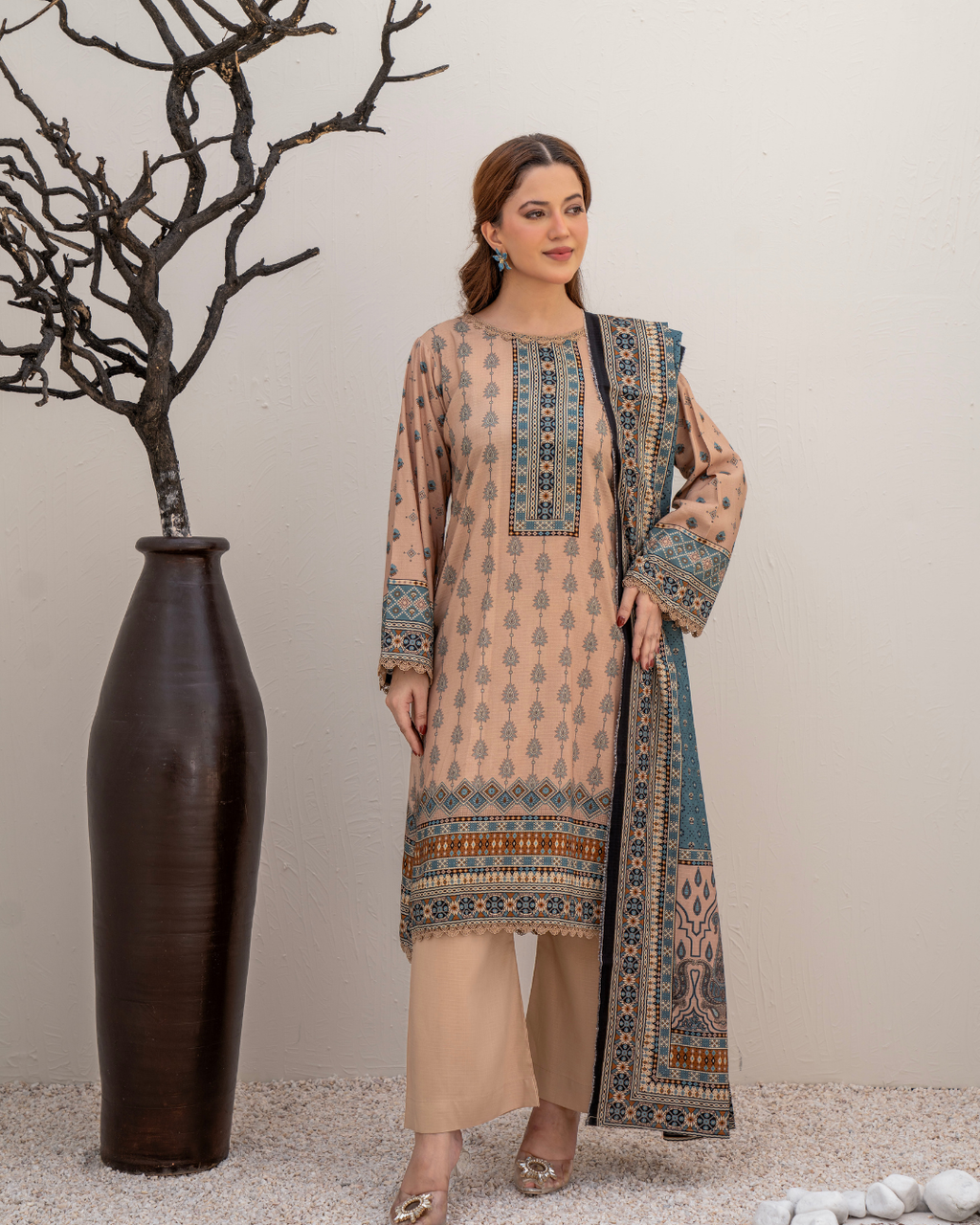 3 Pieces - Marooj Unstitched Light Purple BanaDora Linen Suit