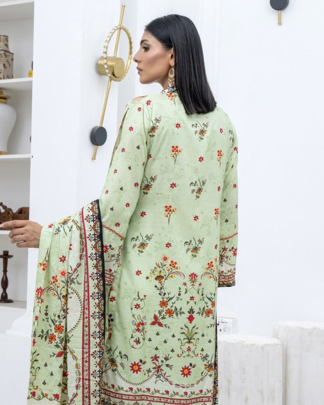 3 Piece - Marooj Unstitched Pista BanaDora Linen Suit