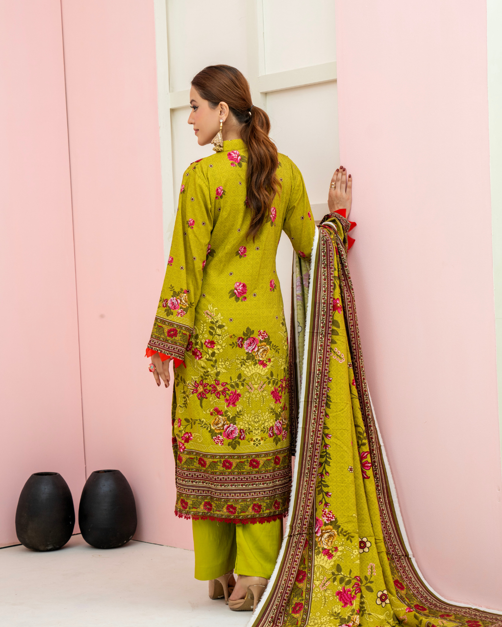 3 Pieces - Marooj Unstitched Parrot BanaDora Linen Suit