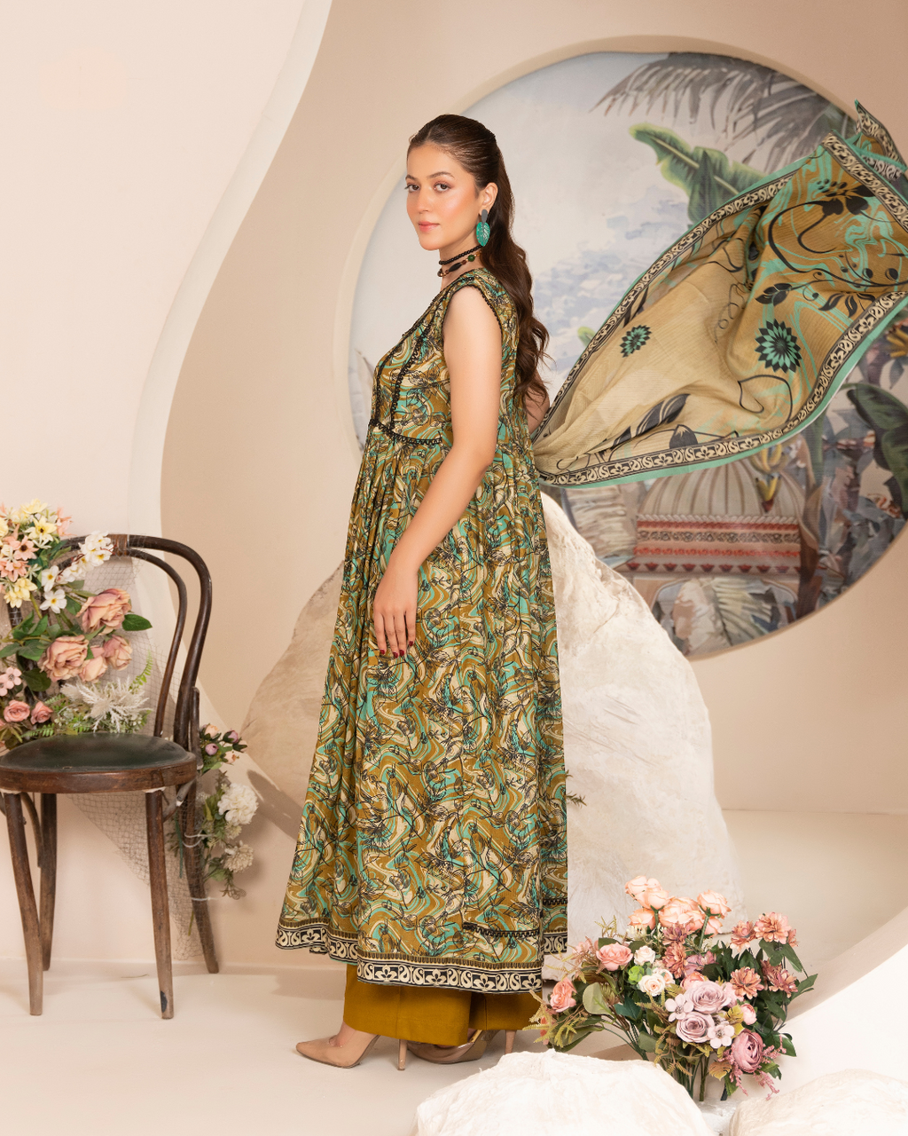 3 Piece - Mahi Unstitched Bace Ladies Print Lawn Suit