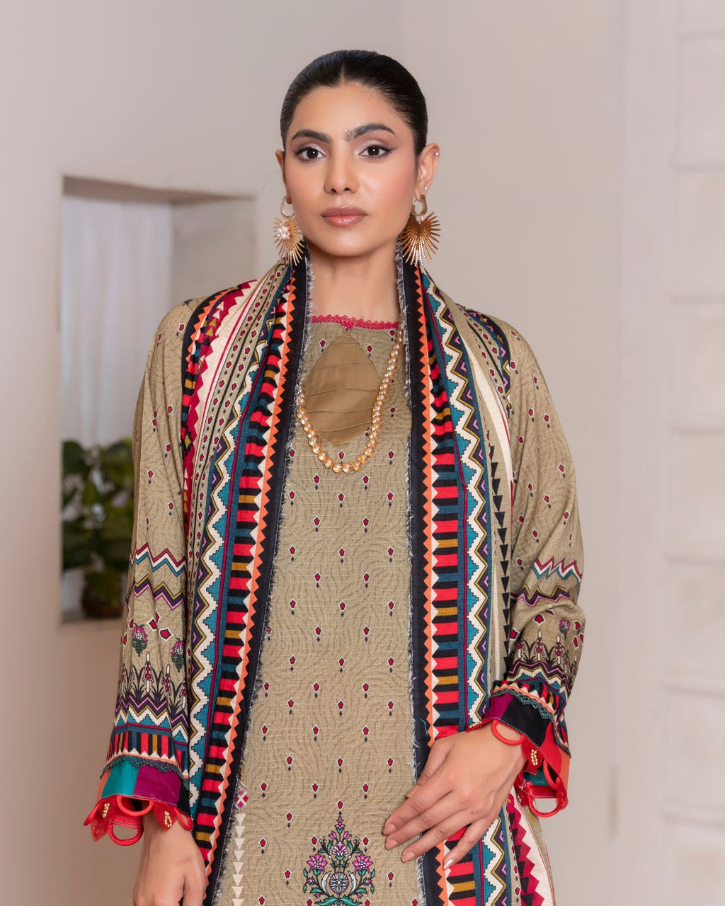 3 Piece - Junoon Unstitched Pace Ladies Banadora Print Lawn Suit