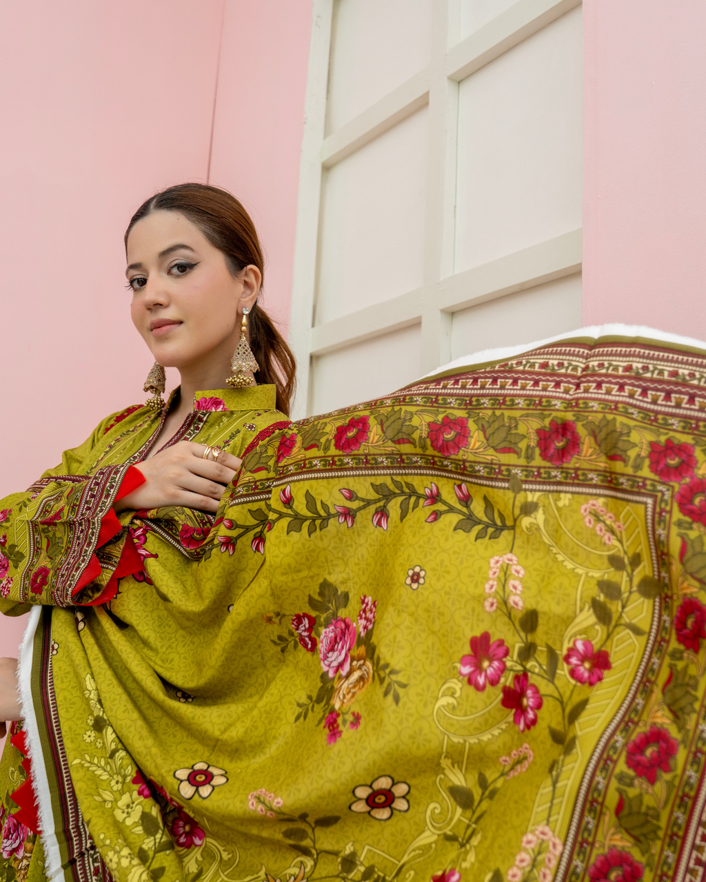 3 Pieces - Marooj Unstitched Parrot BanaDora Linen Suit