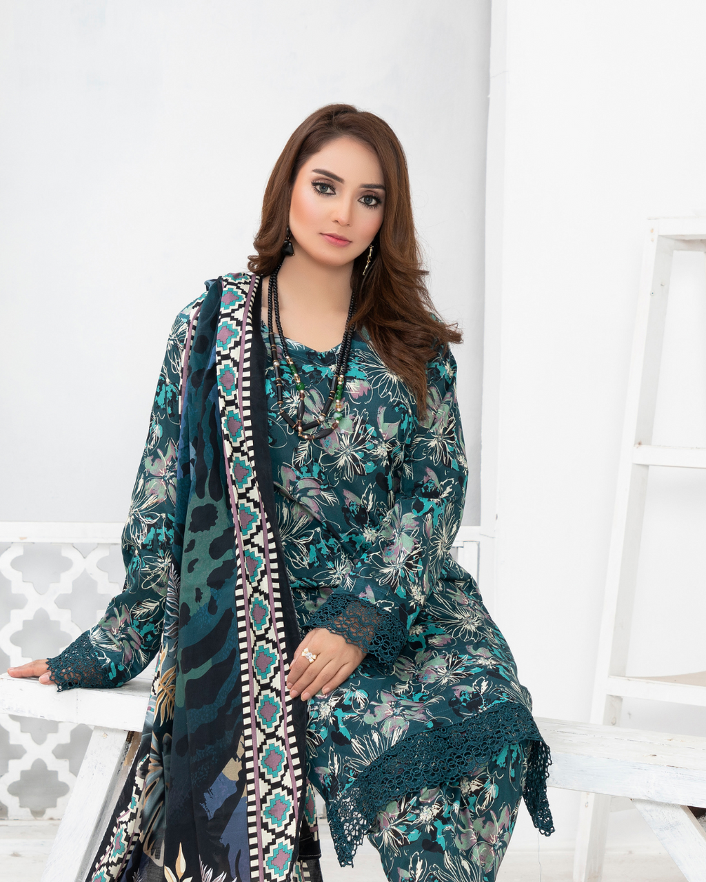 3 Piece - Mahi Unstitched Navy Ladies Transliminor Magic Print Lawn Suit