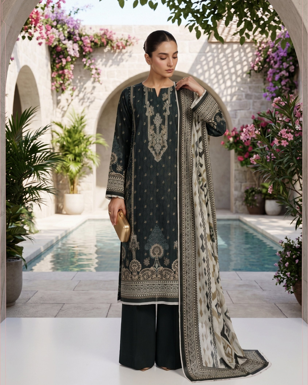 3 Pieces - Sohni Dharti Unstitched Moniga Premium Print Lawn Suit