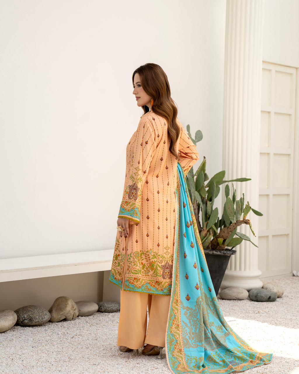 3 Pieces - Marooj Unstitched Skin BanaDora Linen Suit