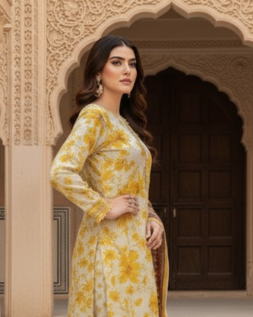 3 Pieces - Marooj Unstitched Yellow BanaDora Linen Suit