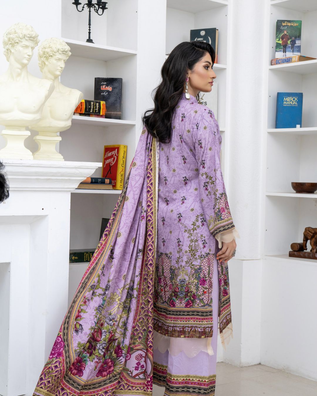 3 Piece - Marooj Unstitched Light Purple BanaDora Linen Suit