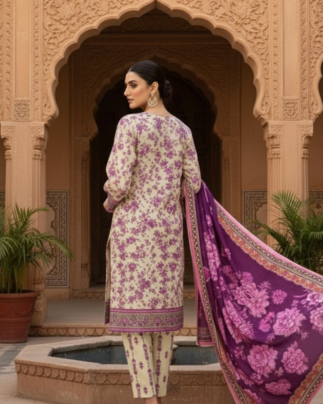 3 Pieces - Marooj Unstitched Skin BanaDora Linen Suit