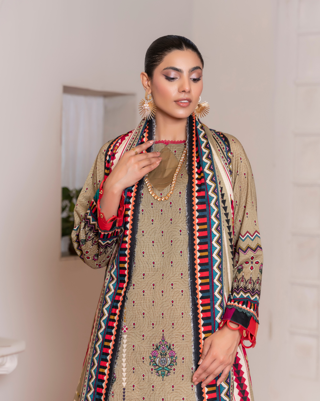 3 Piece - Junoon Unstitched Pace Ladies Banadora Print Lawn Suit